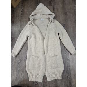Mayoral Spain Made in Portugal Cream Gold Metallic Hooded Cardigan Women's XS